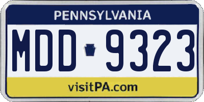 PA license plate MDD9323