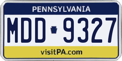 PA license plate MDD9327
