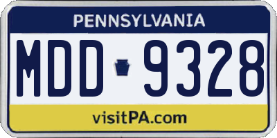 PA license plate MDD9328