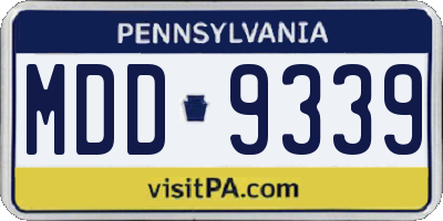 PA license plate MDD9339