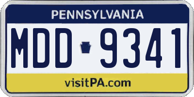PA license plate MDD9341