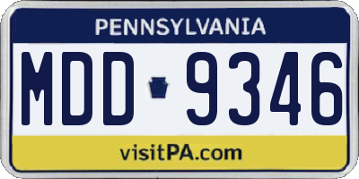 PA license plate MDD9346
