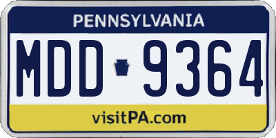 PA license plate MDD9364