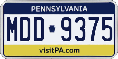 PA license plate MDD9375