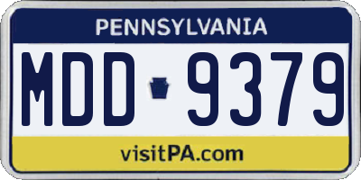 PA license plate MDD9379