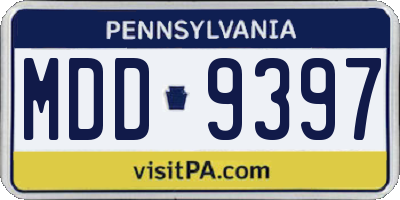 PA license plate MDD9397