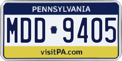 PA license plate MDD9405