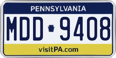 PA license plate MDD9408