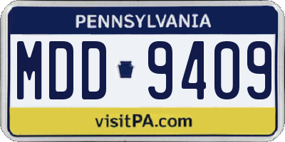 PA license plate MDD9409