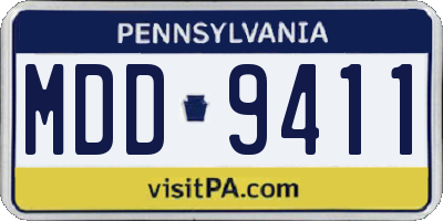 PA license plate MDD9411