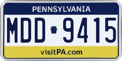 PA license plate MDD9415