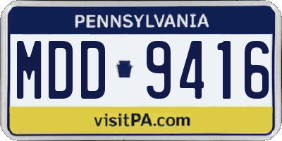 PA license plate MDD9416