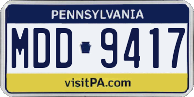 PA license plate MDD9417