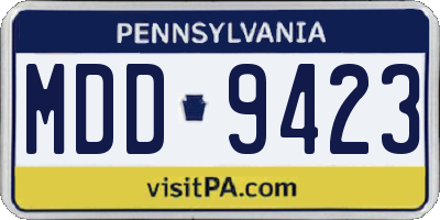 PA license plate MDD9423