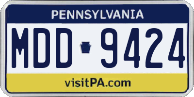 PA license plate MDD9424