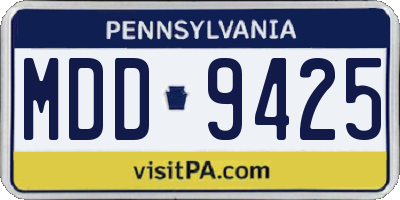 PA license plate MDD9425