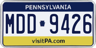 PA license plate MDD9426
