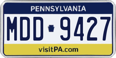 PA license plate MDD9427