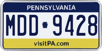 PA license plate MDD9428