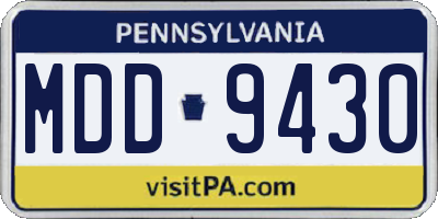 PA license plate MDD9430
