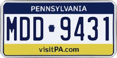 PA license plate MDD9431