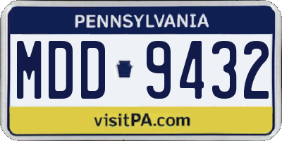 PA license plate MDD9432
