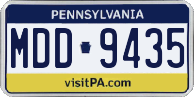 PA license plate MDD9435