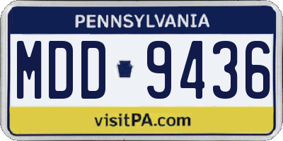 PA license plate MDD9436