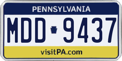 PA license plate MDD9437