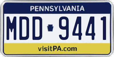 PA license plate MDD9441