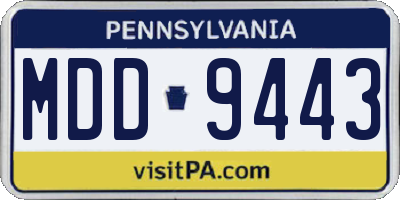 PA license plate MDD9443