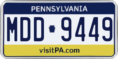 PA license plate MDD9449