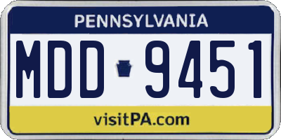 PA license plate MDD9451