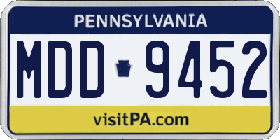 PA license plate MDD9452