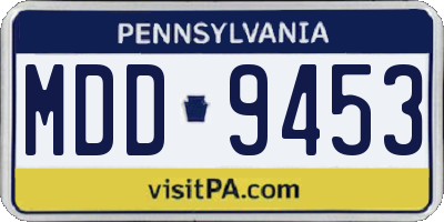 PA license plate MDD9453