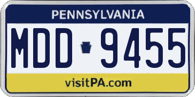 PA license plate MDD9455