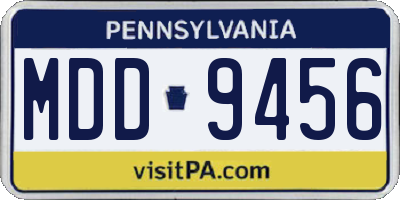 PA license plate MDD9456