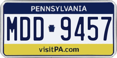 PA license plate MDD9457