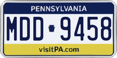 PA license plate MDD9458