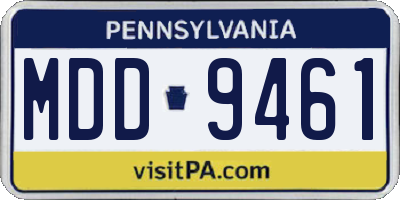 PA license plate MDD9461