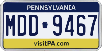 PA license plate MDD9467