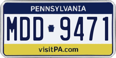 PA license plate MDD9471