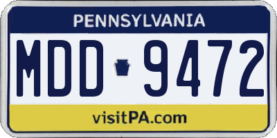 PA license plate MDD9472