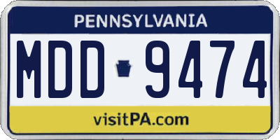 PA license plate MDD9474