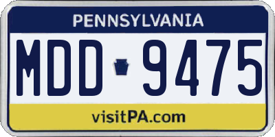 PA license plate MDD9475