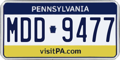 PA license plate MDD9477