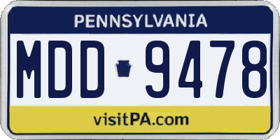 PA license plate MDD9478