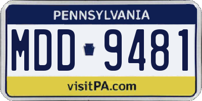 PA license plate MDD9481