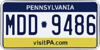 PA license plate MDD9486
