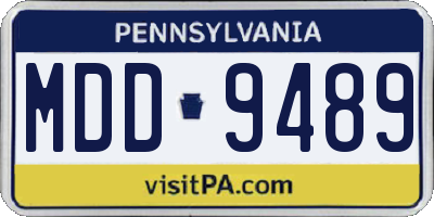 PA license plate MDD9489
